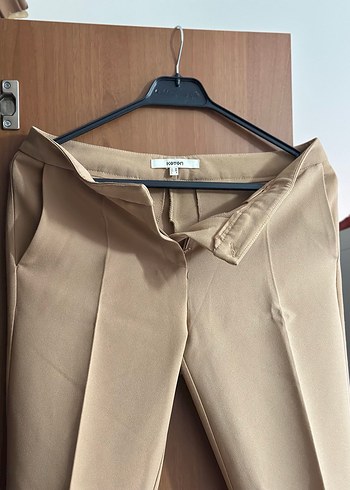 Bej Kadın Ofis Kumaş Pantolon - Görsel 2