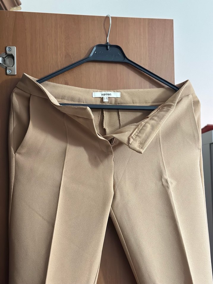 Bej Kadın Ofis Kumaş Pantolon - Görsel 2