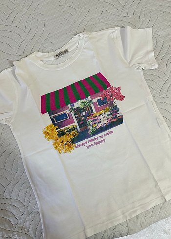 Ev Baskılı Pamuklu Tişört - Görsel 2