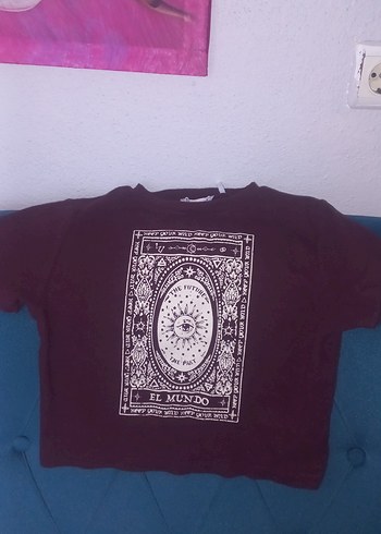 Bordo Bohem baskılı krop Koton - Görsel 3