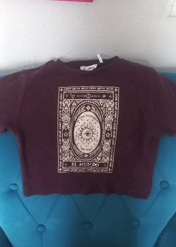 Bordo Bohem baskılı krop Koton - Görsel 2