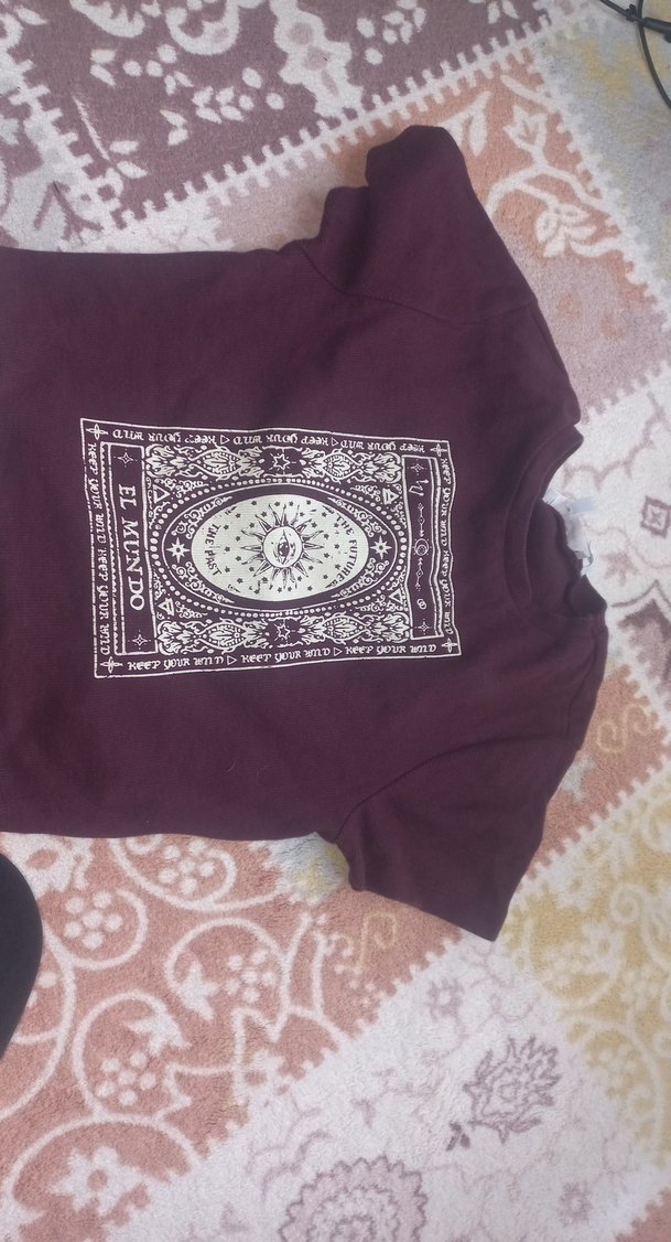 Bordo Bohem baskılı krop Koton - Görsel 4