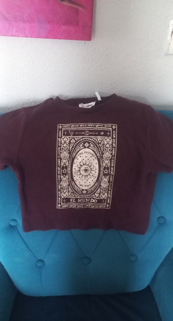 Bordo Bohem baskılı krop Koton - Görsel 2