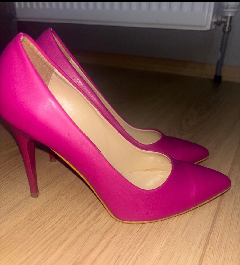 Parlak Pembe Deri Stiletto Topuklu Kadın Ayakkabı - Görsel 2