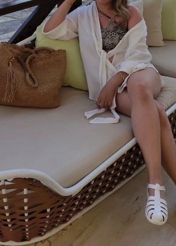 Bohem Beyaz Mini Plaj Elbisesi - Görsel 2