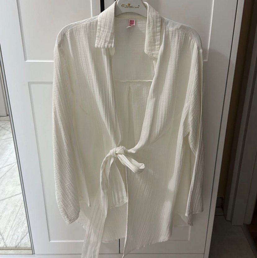 Bohem Beyaz Mini Plaj Elbisesi - Görsel 4