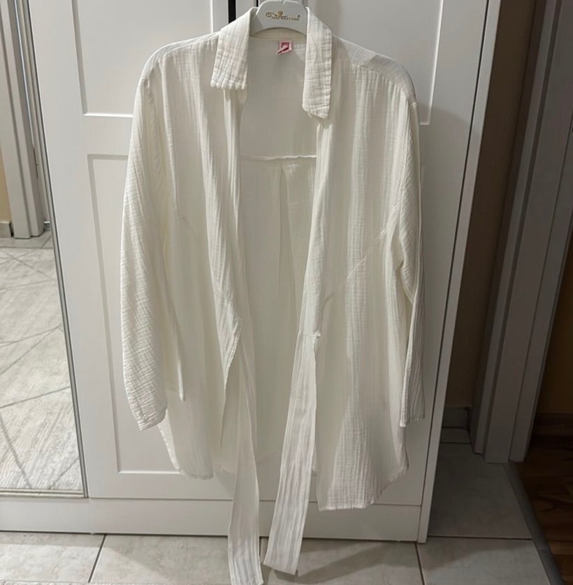 Bohem Beyaz Mini Plaj Elbisesi - Görsel 5