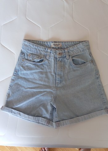 River Island Acik Mavi Yuksek Bel Denim Sort