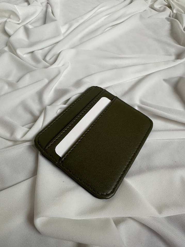 Koyu Yeşil Deri Kadın Cüzdan - Görsel 2