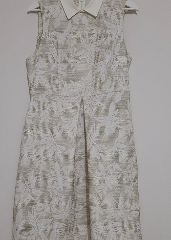 Adl marka bej Nakışlı Dantel Detaylı Kolsuz Midi Elbise - Görsel 2