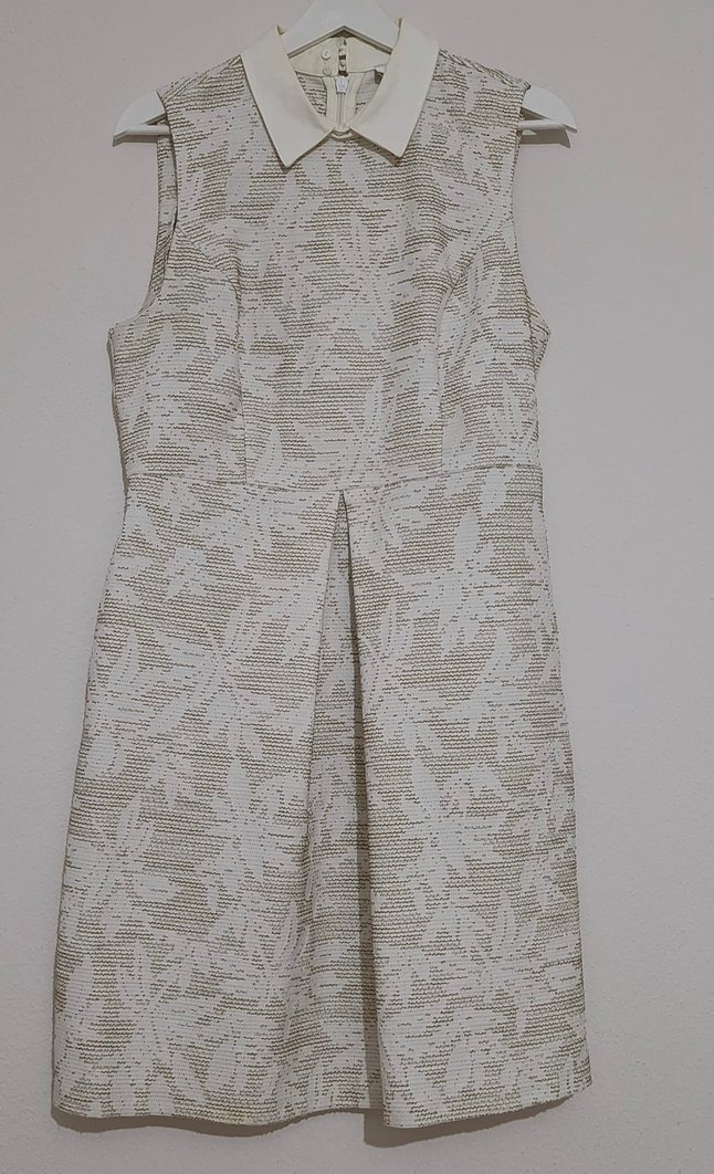 Adl marka bej Nakışlı Dantel Detaylı Kolsuz Midi Elbise - Görsel 2