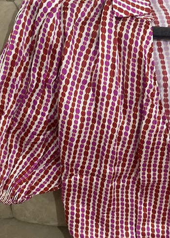 Bağcıklı, Renkli Bohem Bluz - Görsel 2