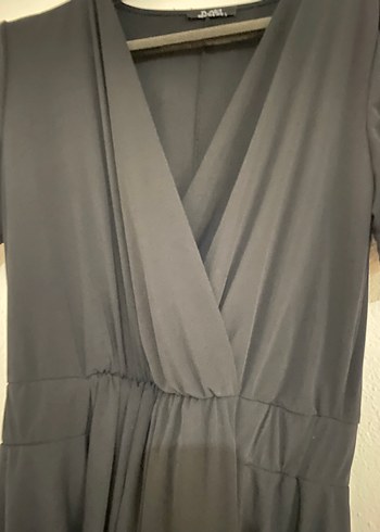 TUVİD marka V Yaka Siyah Uzun büyük beden - Görsel 2