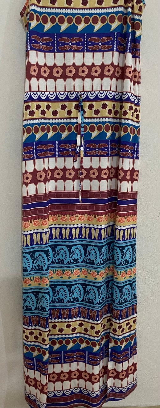 Bohem Çok Renkli Askılı uzun elbise - Görsel 3