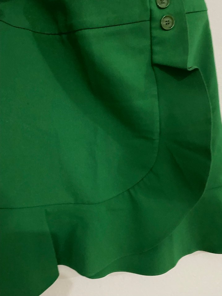 Yeşil Fırfırlı Mini Etek - Görsel 3