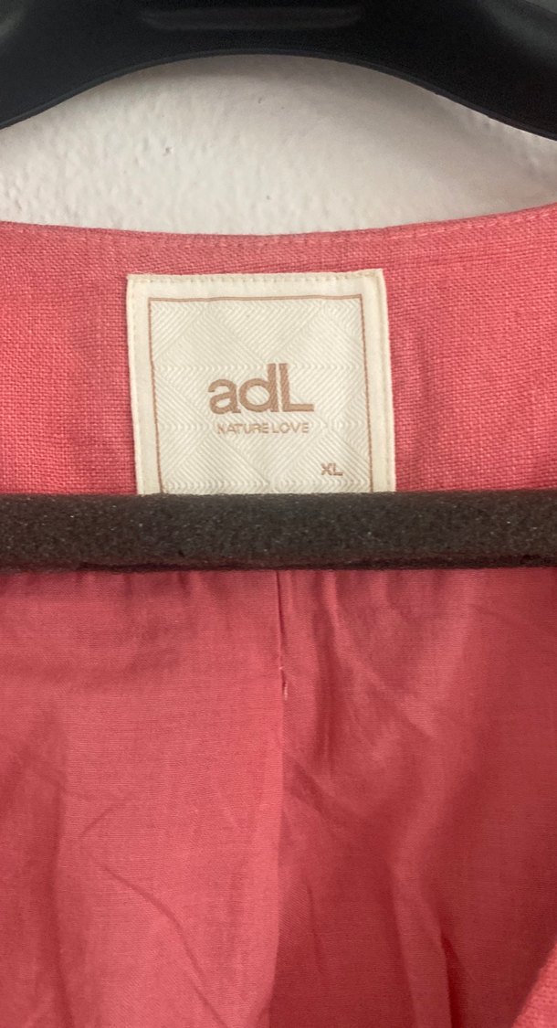 Düğmeli Pembe Keten Kadın Yelek - Görsel 2