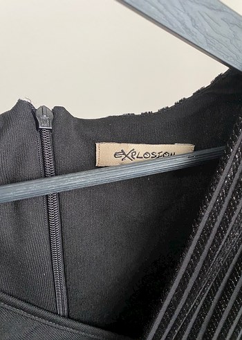 Explasıon marka Kollu Siyah Pilili Kadın Elbise - Görsel 4