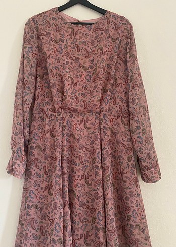 Bordo Bohem Salaş Midi Henna Elbise - Görsel 3