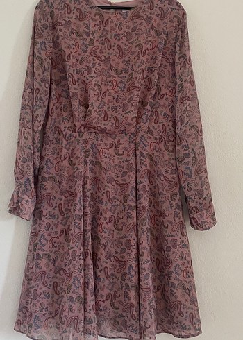 Bordo Bohem Salaş Midi Henna Elbise - Görsel 2