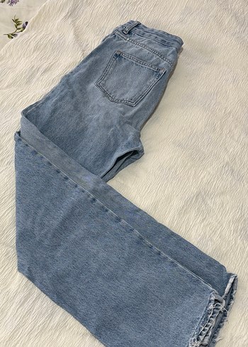 Gri Düğmeli Kadın Midi Kot Pantolon - Görsel 2