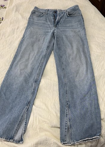 Gri Düğmeli Kadın Midi Kot Pantolon - Görsel 4