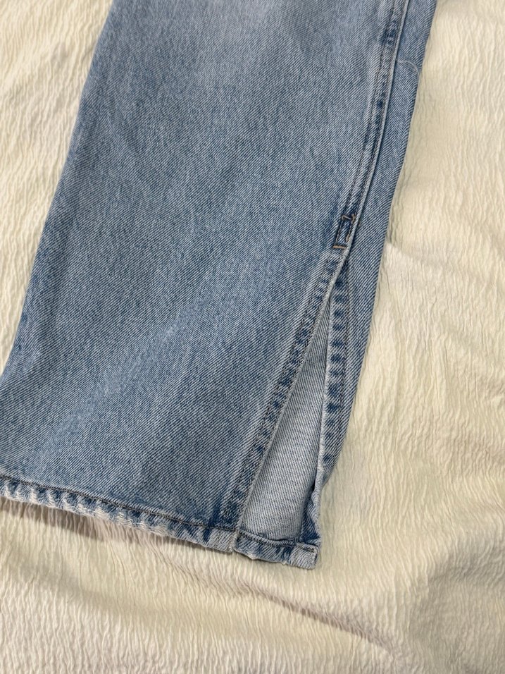 Gri Düğmeli Kadın Midi Kot Pantolon - Görsel 3