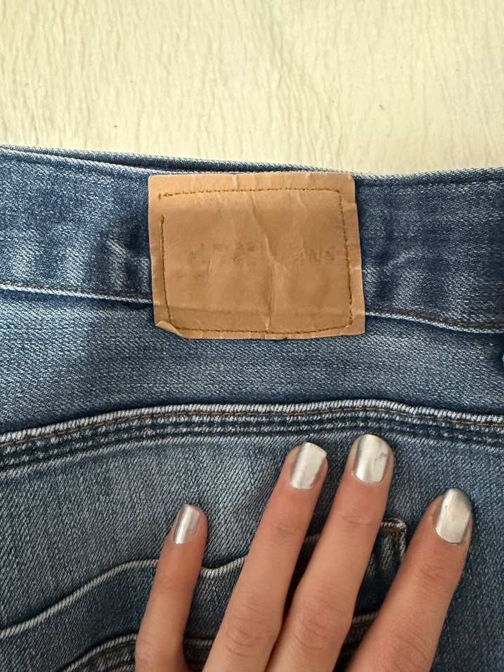 Gri Mavi Rahat Kesim Erkek Kot Pantolon vintage - Görsel 2