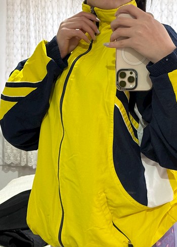 Sarı Lacivert Erkek Spor Rüzgarlık Mont - Görsel 2