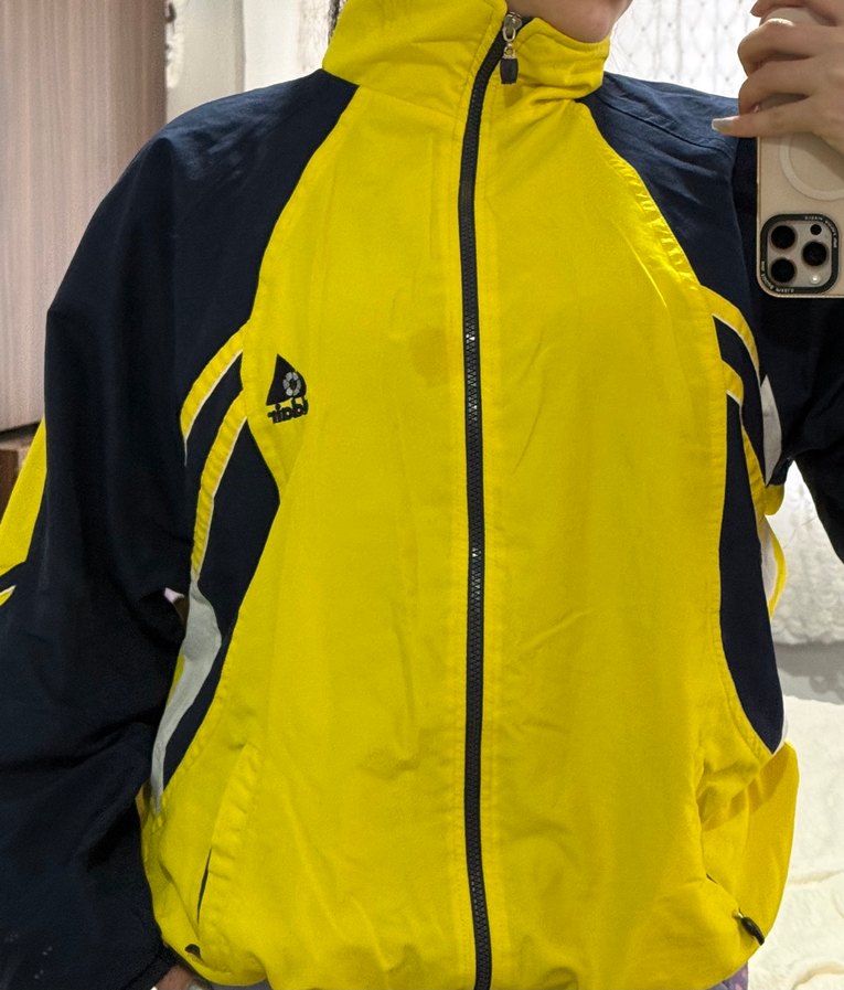 Sarı Lacivert Erkek Spor Rüzgarlık Mont - Görsel 4