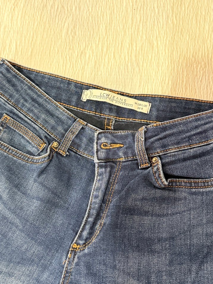 Lacivert Midi Boy Kadın Denim Jean - Görsel 3