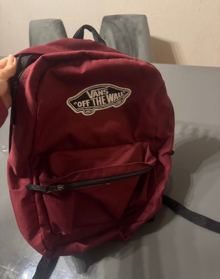 Bordo Vans Fermuarlı Sırt Çantası - Görsel 2
