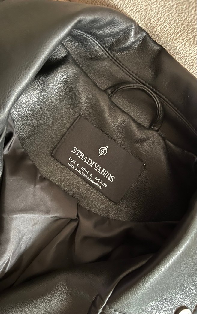 Stradivarius Siyah Deri Biker Ceket Kadın - Görsel 2