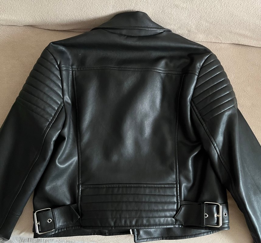 Stradivarius Siyah Deri Biker Ceket Kadın - Görsel 3