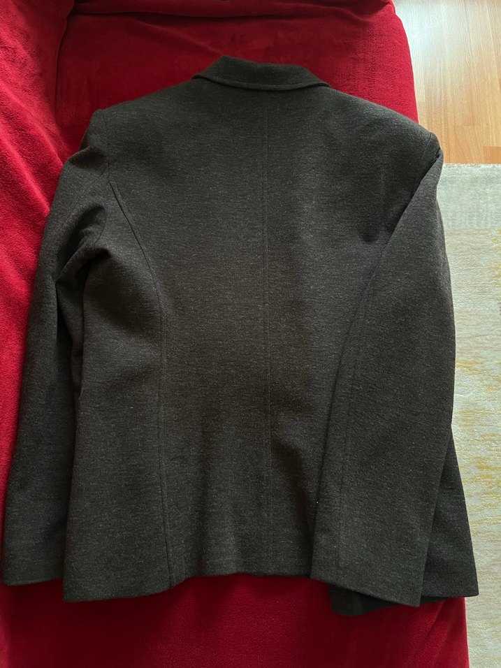 Gri Düğmeli Kadın Yün Ceket - Görsel 4