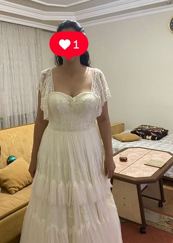 Bohem V Yakalı Midi Gelinlik - Görsel 6