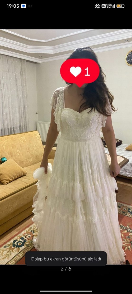 Bohem V Yakalı Midi Gelinlik - Görsel 2