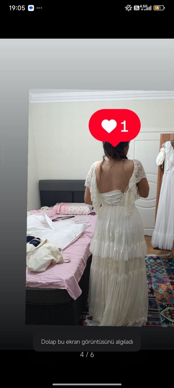 Bohem V Yakalı Midi Gelinlik - Görsel 4