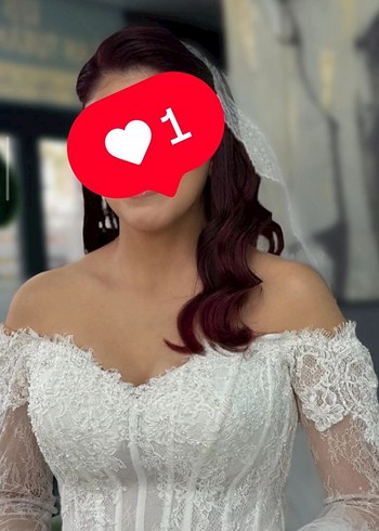 Fransız Dantel işlemeli Gelinlik - Görsel 2