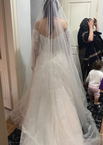 Fransız Dantel işlemeli Gelinlik - Görsel 5