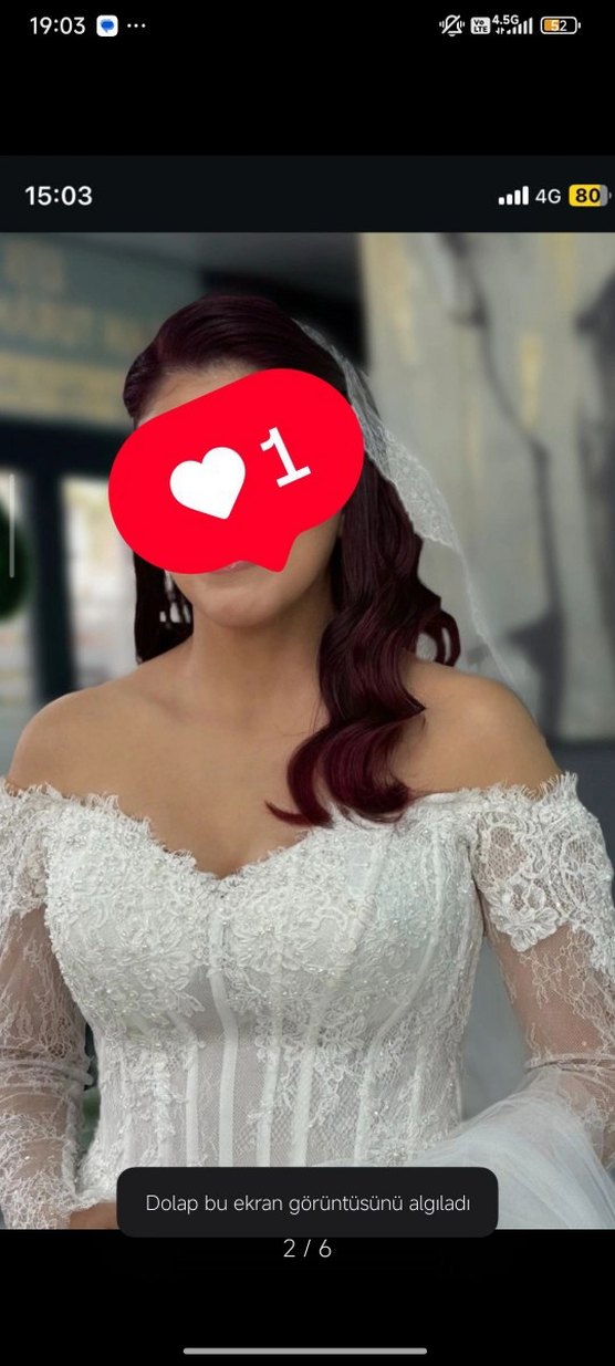 Fransız Dantel işlemeli Gelinlik - Görsel 2