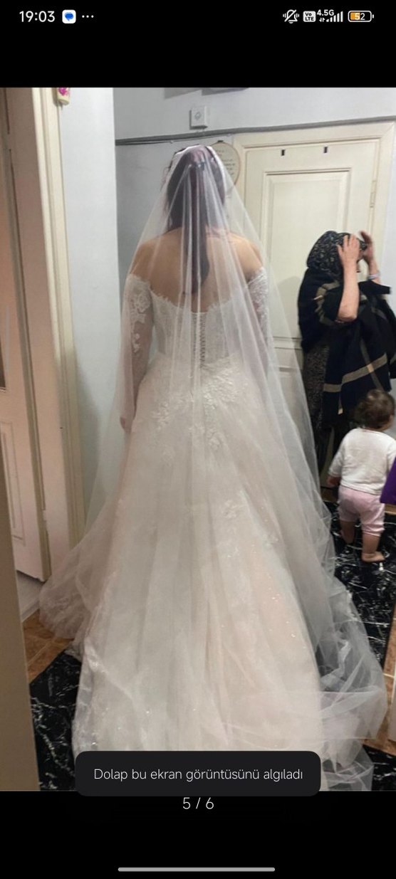 Fransız Dantel işlemeli Gelinlik - Görsel 5