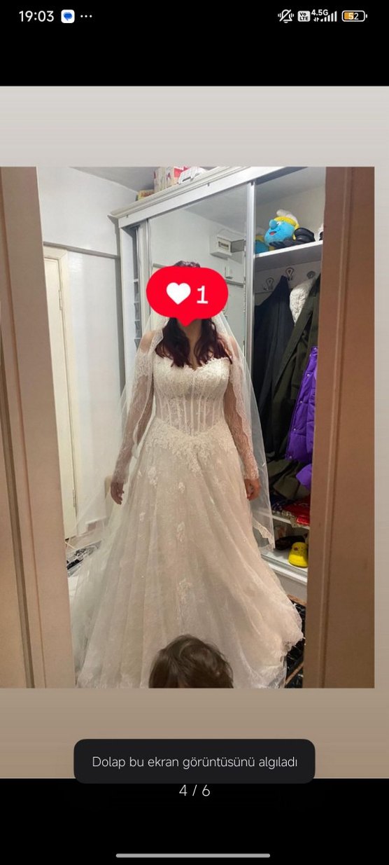 Fransız Dantel işlemeli Gelinlik - Görsel 4