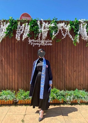 Siyah Midi Mezuniyet Elbisesi saten - Görsel 3