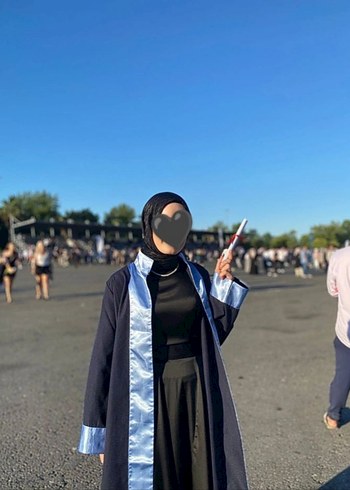 Siyah Midi Mezuniyet Elbisesi saten - Görsel 2