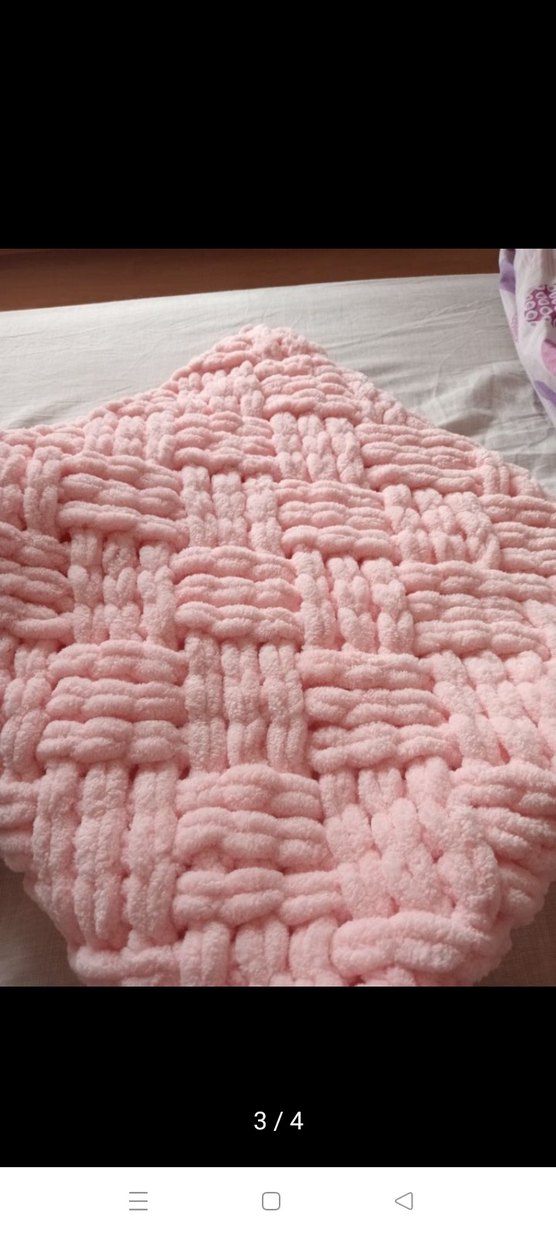 Pembe Örgü Çocuk Battaniyesi - Görsel 2