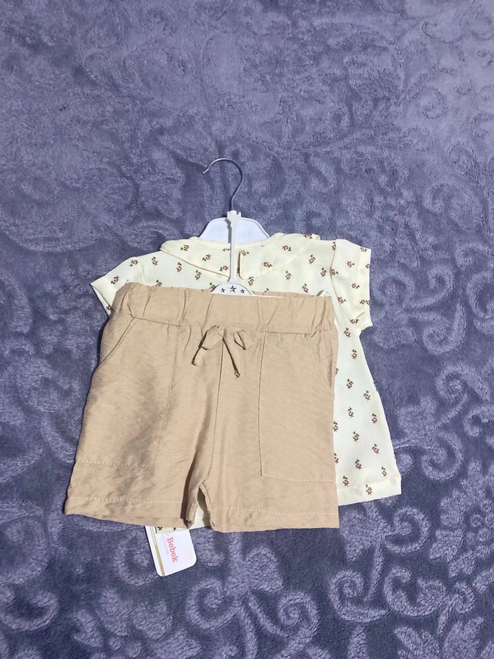 Kız Çocuk Bej Kısa Kollu Baskılı Gömlek - Görsel 2