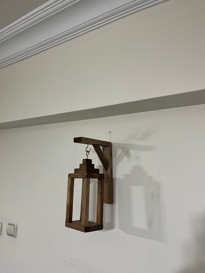 Bej Ahşap Duvar Mumluk - Görsel 3