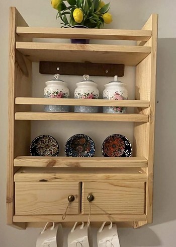 Ahşap Duvar Rafı ve Askılık - Görsel 2