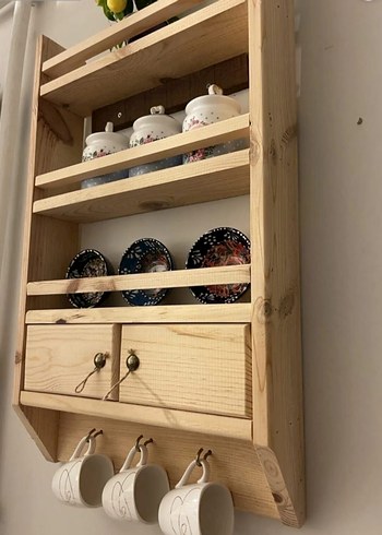 Ahşap Duvar Rafı ve Askılık - Görsel 3