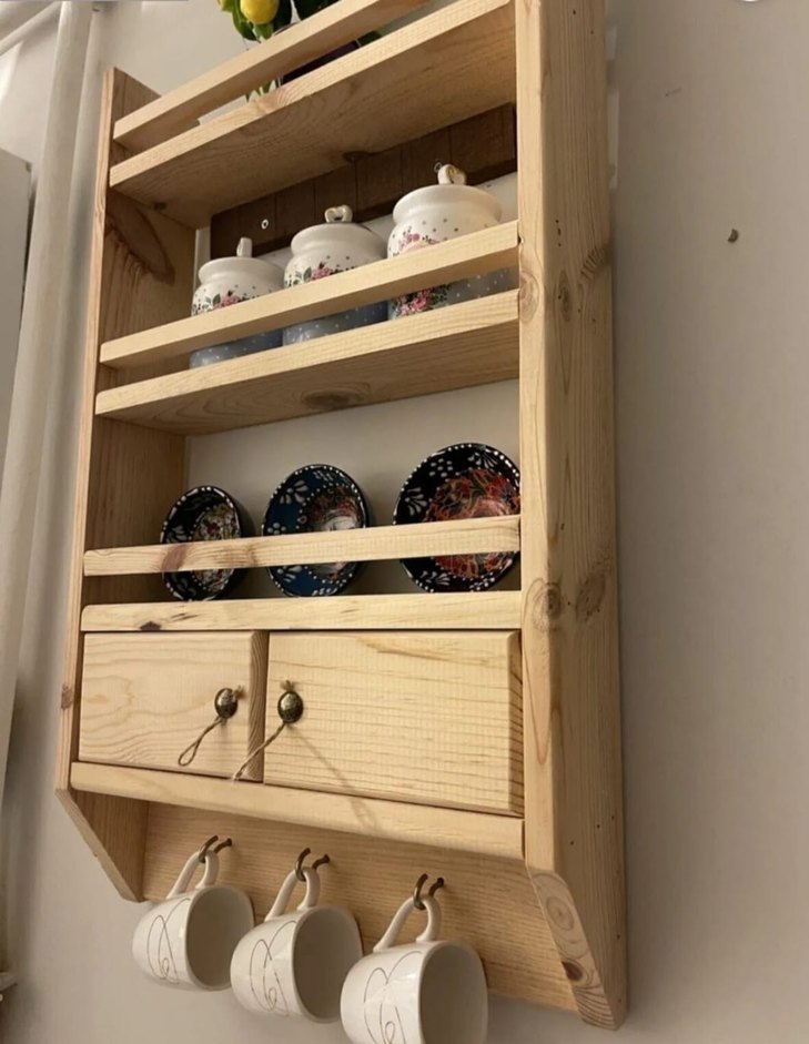 Ahşap Duvar Rafı ve Askılık - Görsel 3